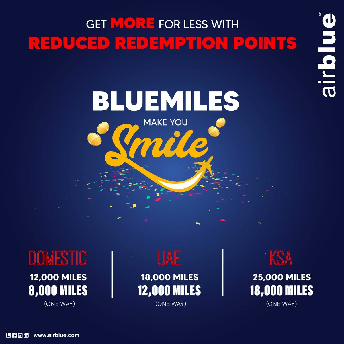 airblueairline's tweet photo. Spread your wings wider with less! Grab the chance to travel more by redeeming fewer points. Visit https://t.co/g8VR5u1woG and book now!
#bluemiles #airbluemiles #frequentflyer #moremilesmoresmiles #lesspointsmoretravel https://t.co/sR52b199ZY