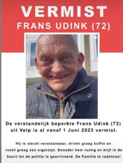 HetRhedenNieuws's tweet photo. Waar is Frans? Bel de #politie wanneer u hem ziet. #vermist #RT https://t.co/G8MXddsBxl