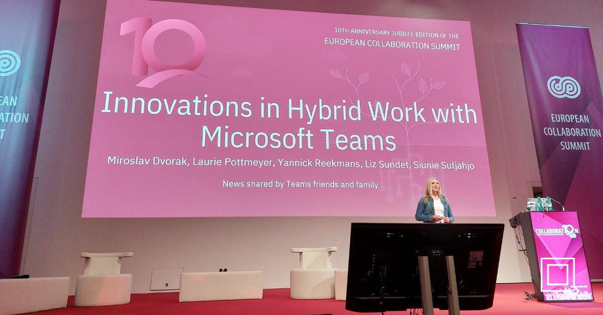 qubix365's tweet photo. We absolutely love this #ThrowbackThursday to May 23, when we had the amazing opportunity to enjoy the keynote session with @YannickReekmans at @collabsummit. He inspired about Innovations in Hybrid Working with Teams.
#collabsummit #comunityrocks #microsoft #qubix #teambuilding https://t.co/zAMAZD0EXO
