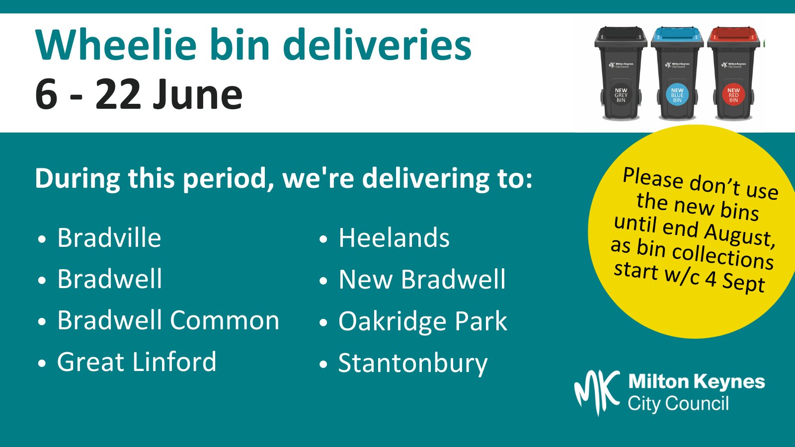 Milton Keynes City Council on Twitter "The first wheelie bins are