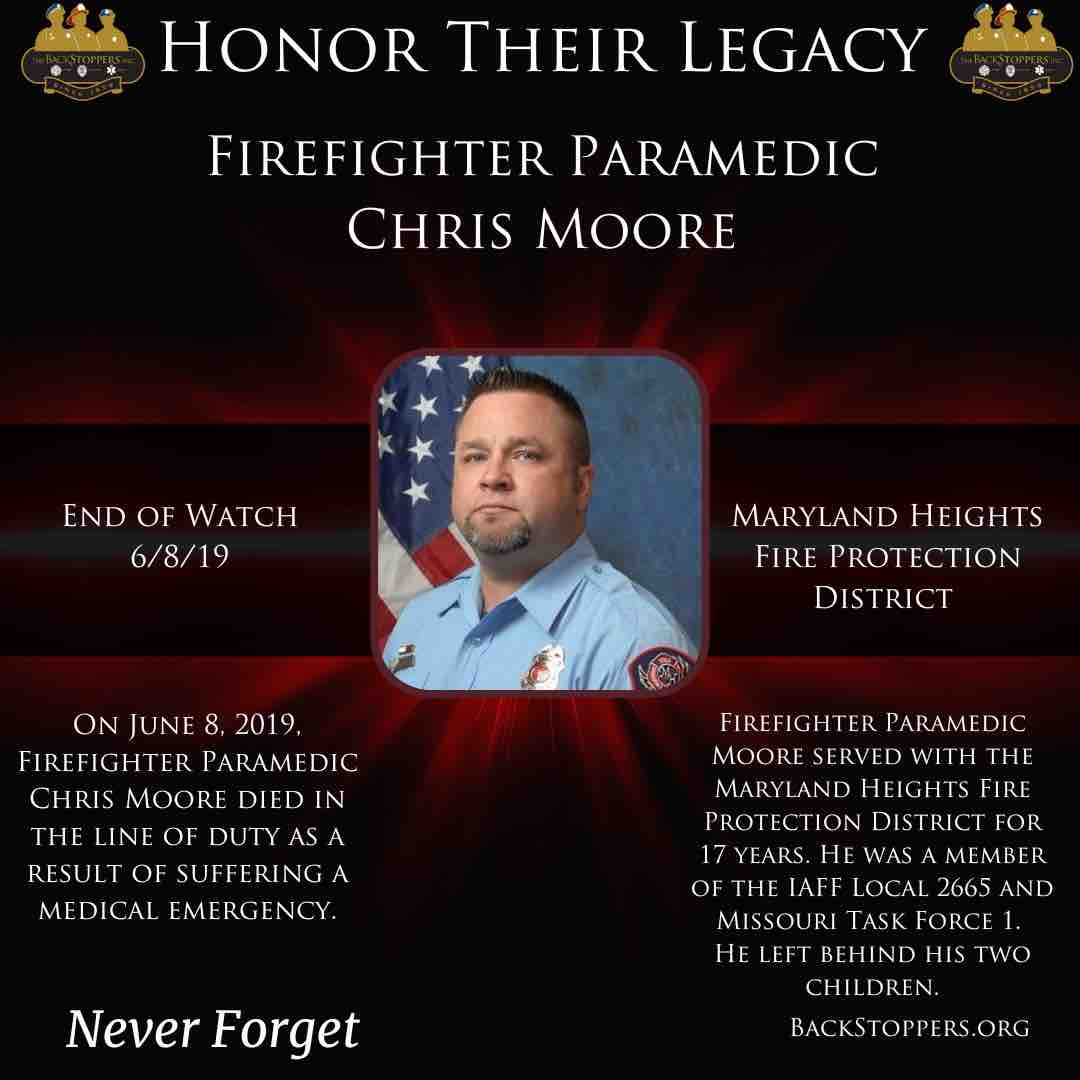 We will never forget Firefighter Paramedic Chris Moore who made the ultimate sacrifice on June 8, 2019. Today we pay honor and respect to the life and memory of Firefighter Paramedic Moore. #NeverForget