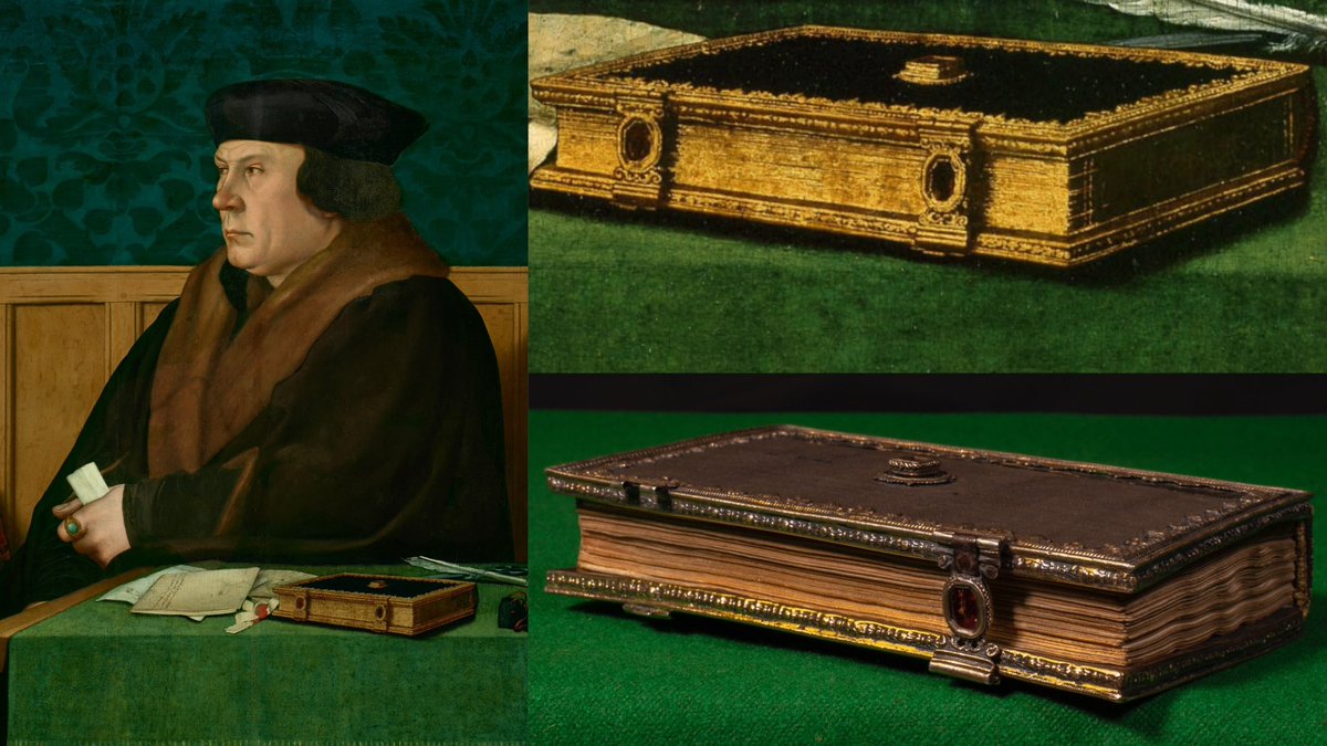 We’ve found the Book of Hours captured by Holbein in his famous portrait of #ThomasCromwell! Cromwell’s book is one of the few objects depicted in a Tudor portrait to survive. @TracyBorman has dubbed it “the most exciting Cromwell discovery in a generation - if not more.”