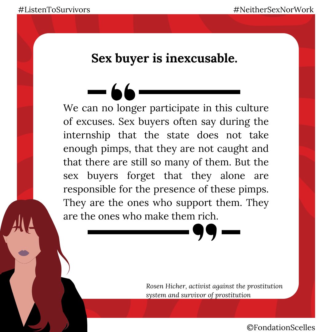 Le 'client' est inexcusable. #ÉcoutonsLesSurvivantes #NiUnTravailNiDuSexe #Prostitution 

Sex buyer is inexcusable. #NeitherSexNorWork #ListenToSurvivors