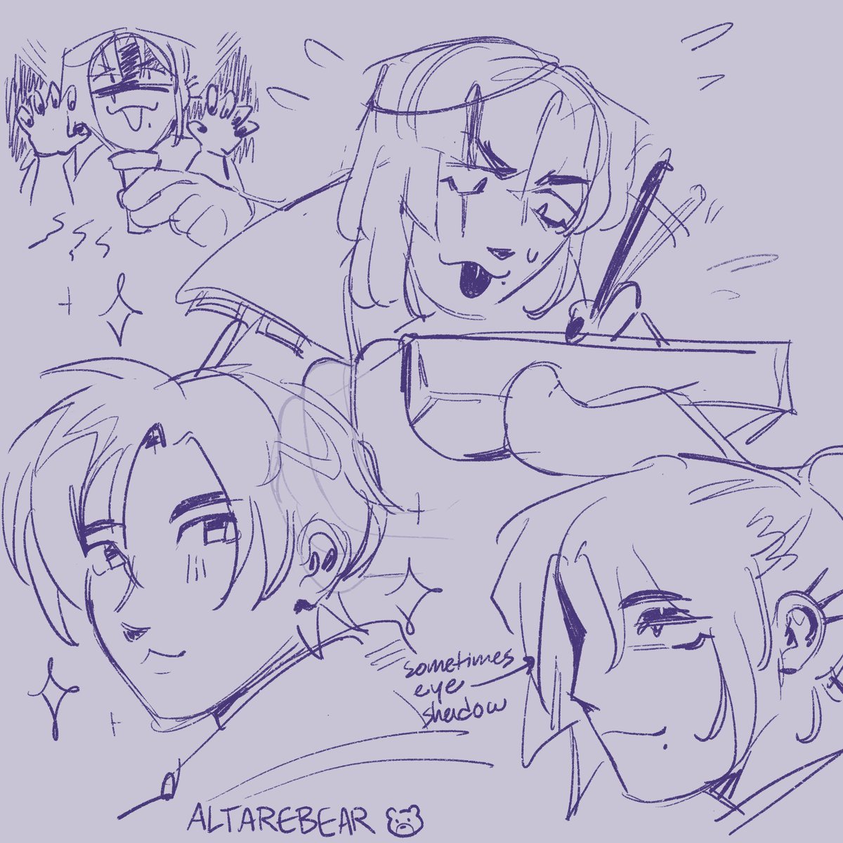 tempus doodles b4 bed. trying to get better at drawing/differentiating everybody.. cozy ☺️