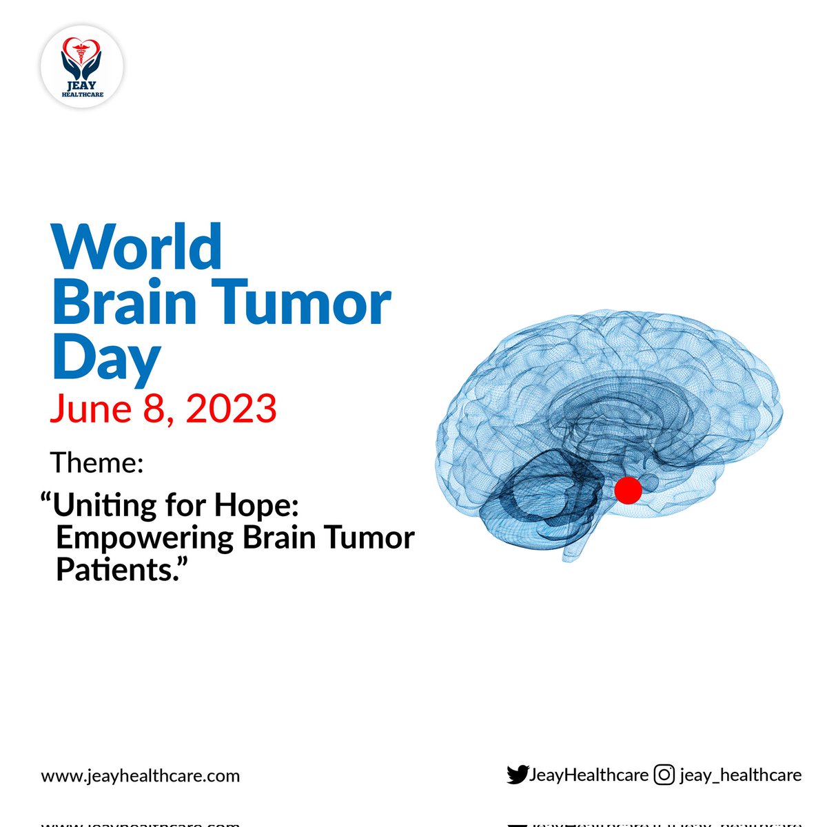 Today is World Brain Tumor Day 2023!
Let's join hands to raise awareness and support those affected by this challenging condition. 

Together, we can make a difference and offer hope to those fighting against brain tumors.

#worldbraintumorday #supportandempower #hopeforacure