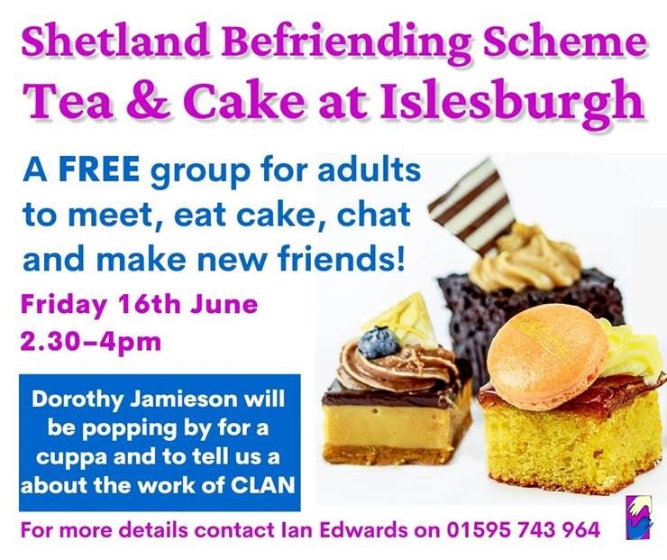 Islesburgh's tweet photo. Pop along for a cuppa and cake on Friday 16th June 2-4pm https://t.co/VsNrheuQVS