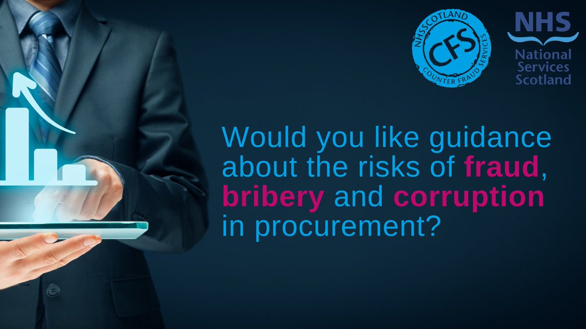 If you work in a procurement role in <a href="/NHSScotland/">Office of the Chief Executive NHSScotland</a>, our new procurement fraud eLearning module will help you learn about the key fraud risks across the tender process and the risk of bribery and corruption.
Take the module now
learn.nes.nhs.scot/67187
#NHSSCFS