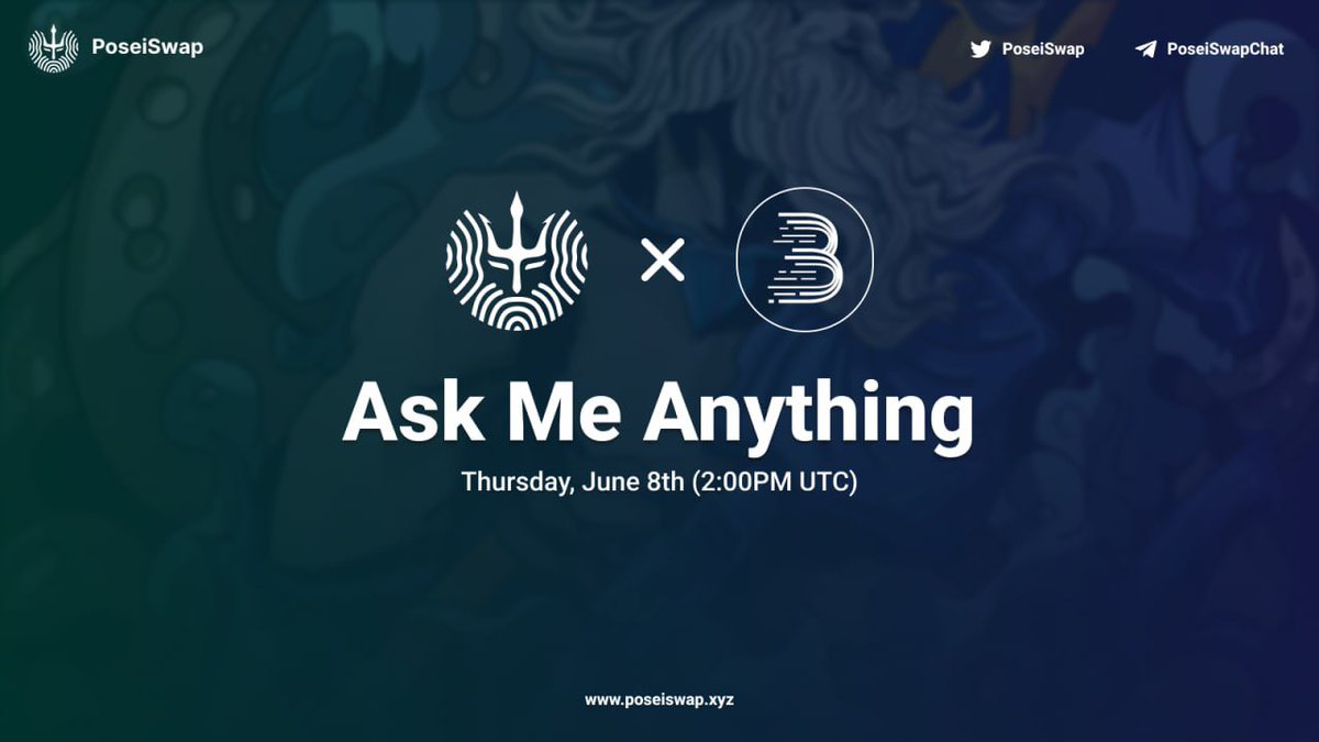 🚀Join us in the upcoming #PoseiSwap Twitter Space AMA with <a href="/BitMartExchange/">BitMart</a>!

🗓️June 8th 2:00PM(UTC)
📍 x.com/i/spaces/1RDGl…

⚡️Don’t forget to claim your special AMA OAT:
galxe.com/poseiswap/camp…

Don’t miss out! See you there!!