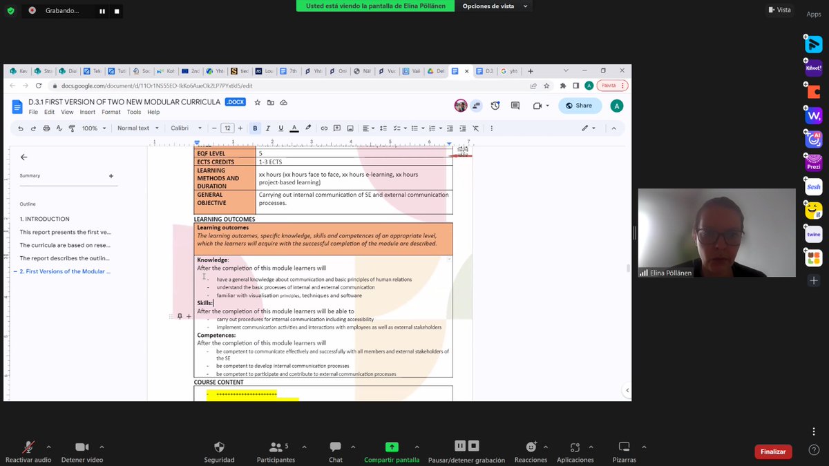 Today the partnership of #OBCD had an online meeting on:
-  Go through the LO’s with thought once again: Are the LO’s reasonable/relevant/consistent?
-  Brainstorm and ideate the module’s content in respect of the LO’s: What is the choice of topics and materials?