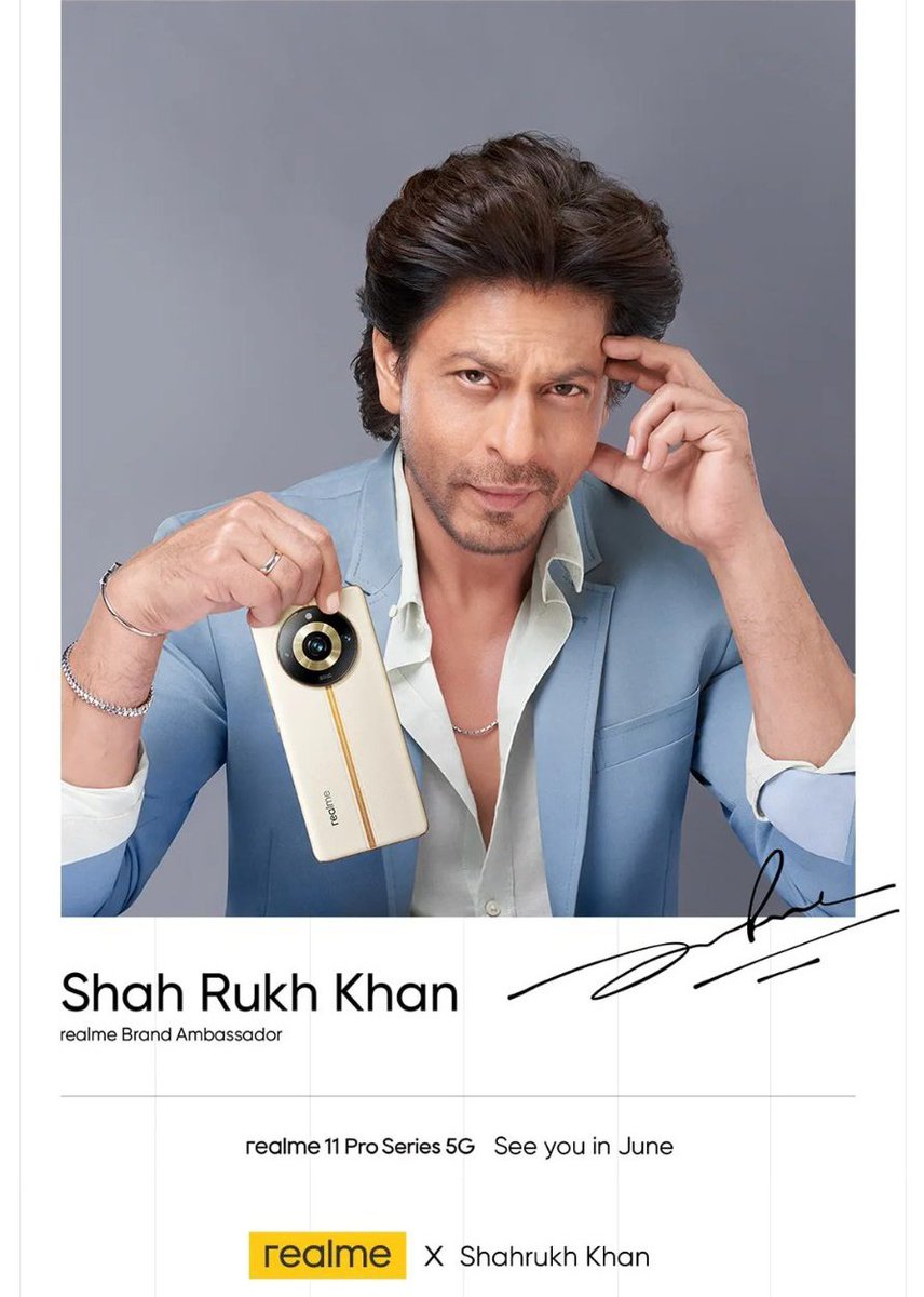 We are excited to see our King Khan 🥹😍

Can't wait for the full ad today and hope he joins the event too 😍🙌

#realme11ProSeriesLaunchtoday #realmexSRK #realme11ProSeries5G