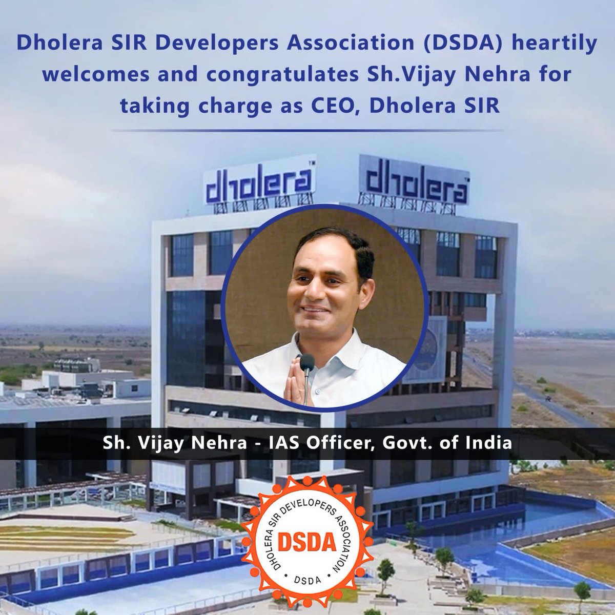 Vijay Nehra given charge of CEO of Dholera SIR💐

For more information on various investment options in Dholera SIR, get in touch with Tatvam Realty @ 7575006002

Visit Our Site bit.ly/3KLgNmG

#dholerasmartcity #dholerasir #dholera #smartcitydholera #investment