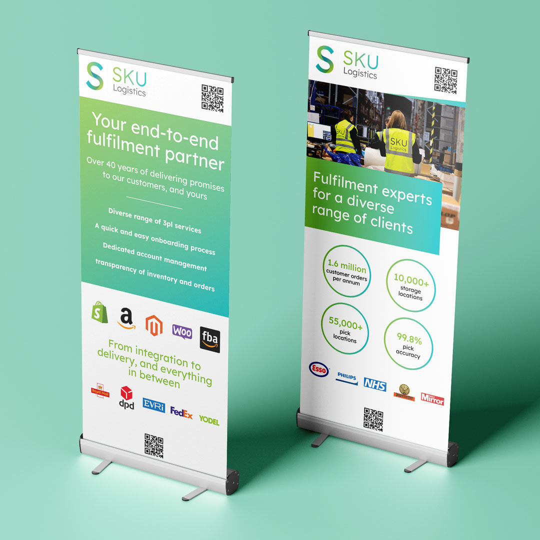 gel_studios's tweet photo. Mock-up vs real-life.🤩

SKU Logistics showed off its new brand at the NEC Birmingham. 

If you're making good use of any assets our team has designed, we'd love to see them! 

#WeAreGEL #MarketingMaterials #GraphicDesign #NECBirmingham https://t.co/dCnTfiagY7