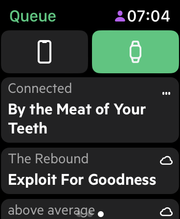 BurbidgeTom's tweet photo. @CastroPodcasts there’s a bug with the watch sync. Only the top item in the queue is getting synced. Tried uninstalling and reinstalling and no change. On latest iOS and watchOS versions and latest Castro version https://t.co/RR3ZAMDaq0