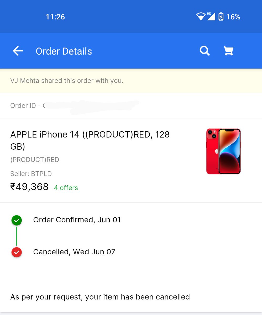Why is Flipkart the worst Service Provider and Scamming People 

-Ordered this Phone on 1st June as the Promised Date was 4th June.
-Now 4th ko Mere Pincode wale Hub me Aane ke baad ye Kisi Dusre Hub me chala gaya for no reason ( Now New Promised Date was 6th June )

(1/2)