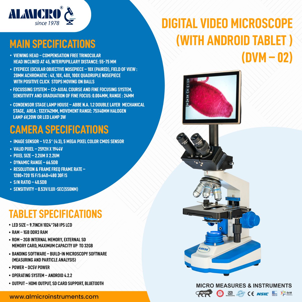 MeasuresMicro's tweet photo. Digital Video Microscope DVM 02

#microscopes #microscopeview #microscopeslides #digitalmicroscope #microscope_world #microscope #microscopy #DVM02 #digitalvideomicroscope https://t.co/bQzPoiFjyW