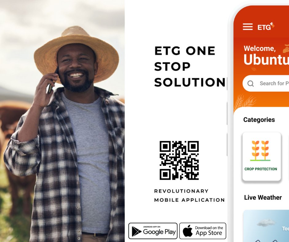 etgonestop's tweet photo. 🌾 ETG One Stop Solution: Weather updates 🌤️, Falcon Wallet 💰, Crop Manuals 📚, Spray Programs 💦, Plantix 📸, Agro Doctor ⚕️. Join the farming revolution! 🌱
Google Play: https://t.co/qkWL2tCWIf
App Store: https://t.co/ydgdwbOTEZ
 #ETGOneStopSolution #FarmTech https://t.co/biF0L9ulAT