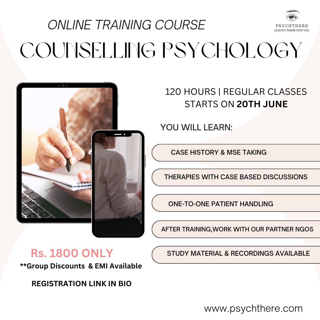 PsychThere's tweet photo. Join our transformative training course and gain the essential skills to make a positive impact.
Enroll now and unlock your potential to make a real difference in people's lives. Limited seats available! 

#แค้นep1 #AirQualityAlert #WTCFinal2023 #pumprulesreunion #WTCFinal #BTS https://t.co/XbK17hLaiy