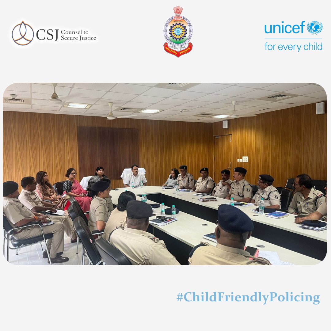 AbhivyaktiCG's tweet photo. On 31/5/2023, the drive towards #ChildFriendlyPolicing was initiated for the purpose of strengthening Child-Friendly Police Stations. A successful training session was conducted in partnership with UNICEF and Counsel to Secure Justice at the Police Headquarters in Nava Raipur. https://t.co/vEcXBCu95a