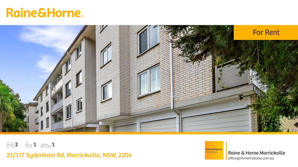 🛌 2 🛀 1 🚘 1
📍 21/177 Sydenham Rd, Marrickville, NSW, 2204

Our latest available rental on RateMyAgent

rma.reviews/3uiWHBRaWAMf

...
#ratemyagent #realestate #Raine_and_Horne_Marrickville