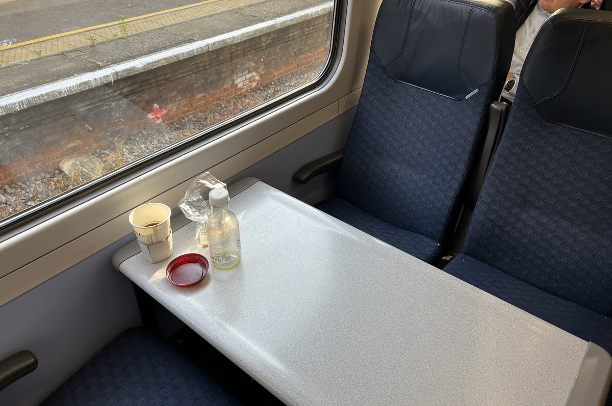 mattlapper's tweet photo. @SW_Help 0715 from Salisbury. 2nd carriage.  This is the unit that’s been sat overnight for this departure. Don’t look like any cleaning has been done… https://t.co/Nw7WN6X96a
