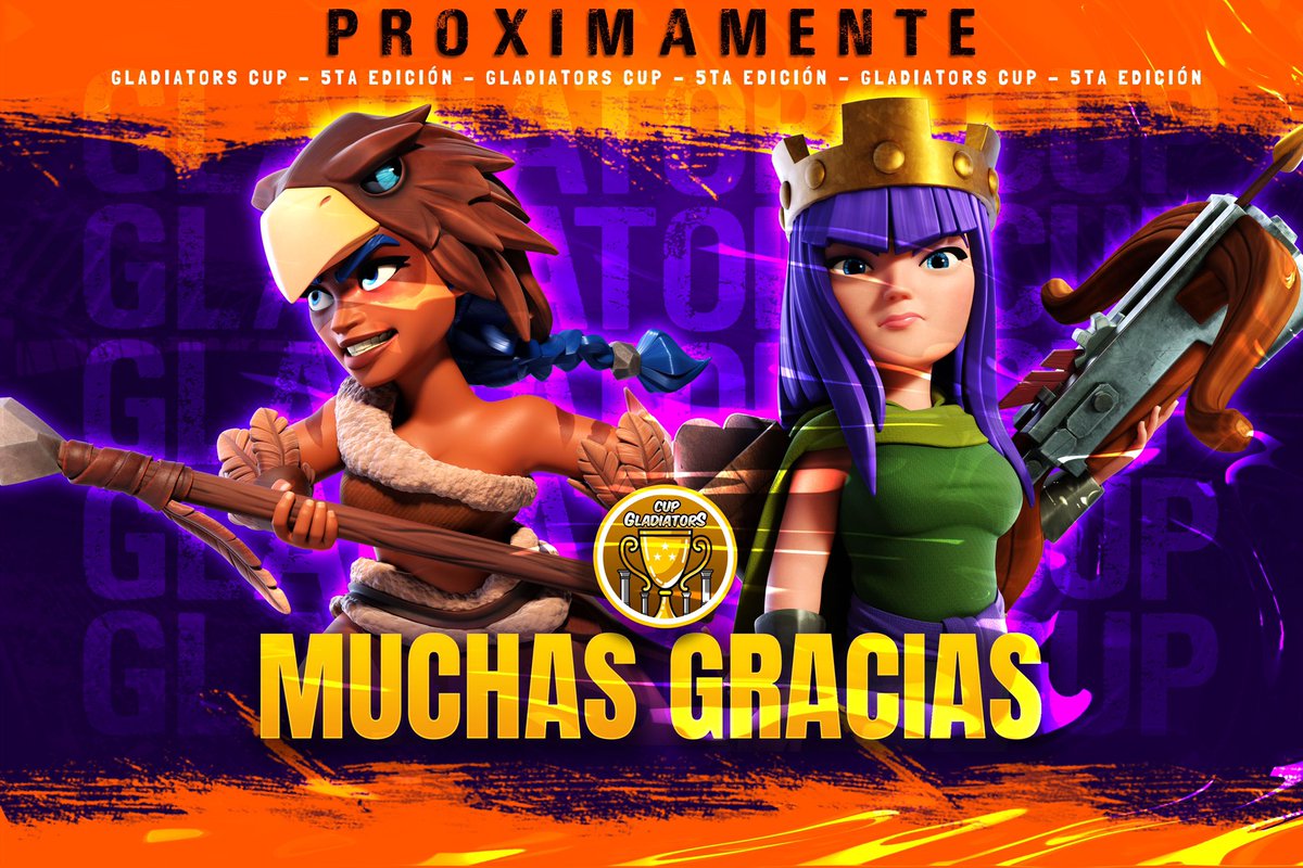 Gladiators CUP (@cup_gladiators) on Twitter photo Los números de La 4ta edición de la Gladiators Cup…
👑 1 Campeón 
👥 80 Equipos 
⚔️ 80 Guerras
🎧 15 Streamers
🔪 1 Clasificatorio 
🕹️ + de 320 Jugadores
📺 + de 5K Espectadores
📅 En 7 días de competencia
#Proximamente5taEdición Los números de La 4ta edición de la Gladiators Cup…
👑 1 Campeón 
👥 80 Equipos 
⚔️ 80 Guerras
🎧 15 Streamers
🔪 1 Clasificatorio 
🕹️ + de 320 Jugadores
📺 + de 5K Espectadores
📅 En 7 días de competencia
#Proximamente5taEdición