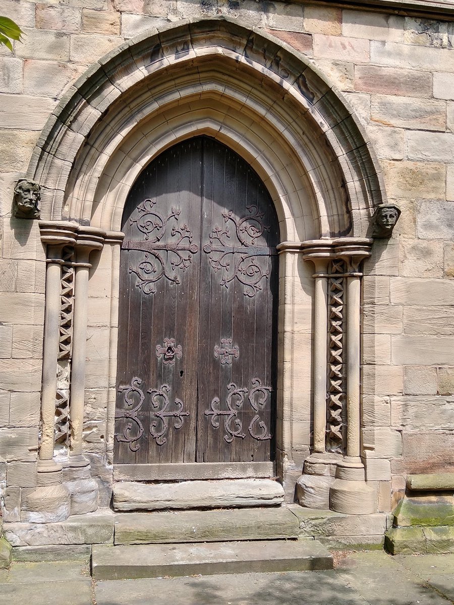 #AdoorableThursday Door on south wall of St Mary’s & All Saints’, Chesterfield (the one with the crooked spire).