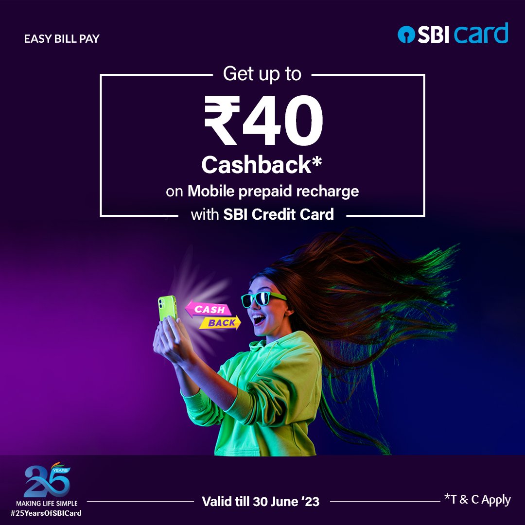 SBI Card On Twitter Get Up To 40 Cashback On Mobile Prepaid sbi-card-on-twitter-get-up-to-40-cashback-on-mobile-prepaid