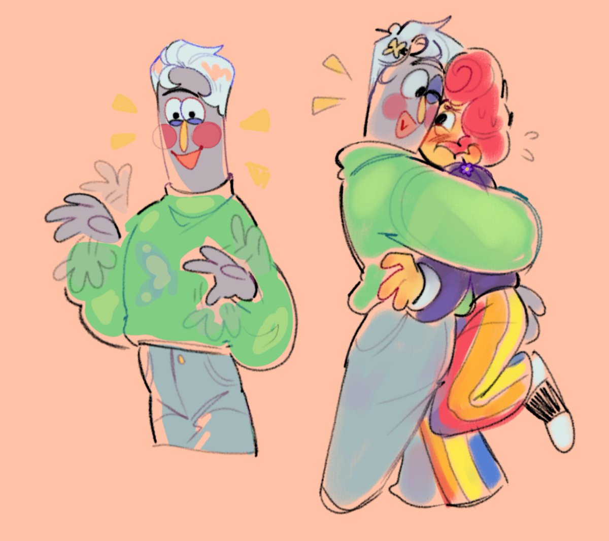 Viat_on's tweet photo. *fight with myself not to ship every Wally and Frank from every au I see*

No cierto, les juro que no hago eso 😭✋, jajsjsjsjjss Anyway, that scares me a lot. 

*C deshace* https://t.co/WZANoIW9yS