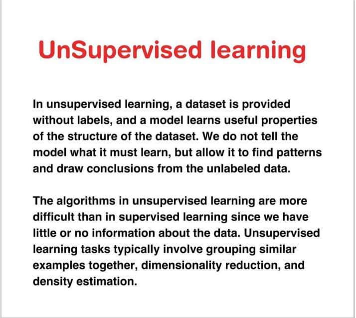 What is Supervised and UnSupervised learning in Machine learning. 

#MachineLearning
#BigData #DataScience #Data #FutureOfWork #deeplearning #ArtificialIntelligence #AI #Algorithms #deeplearning #SupervisedLearning #UnsupervisedLearning #CaParleDev