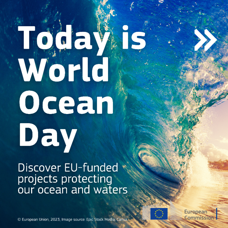 REA_research's tweet photo. It’s #WorldOceanDay! 🌅
Learn how #EUfunding safeguards oceans and waters for future generations.
🧊 @Arice_Eu
🐟 @InNo_Plastic
🌊 #MOVEMED
More on: https://t.co/MgsGm38dxC