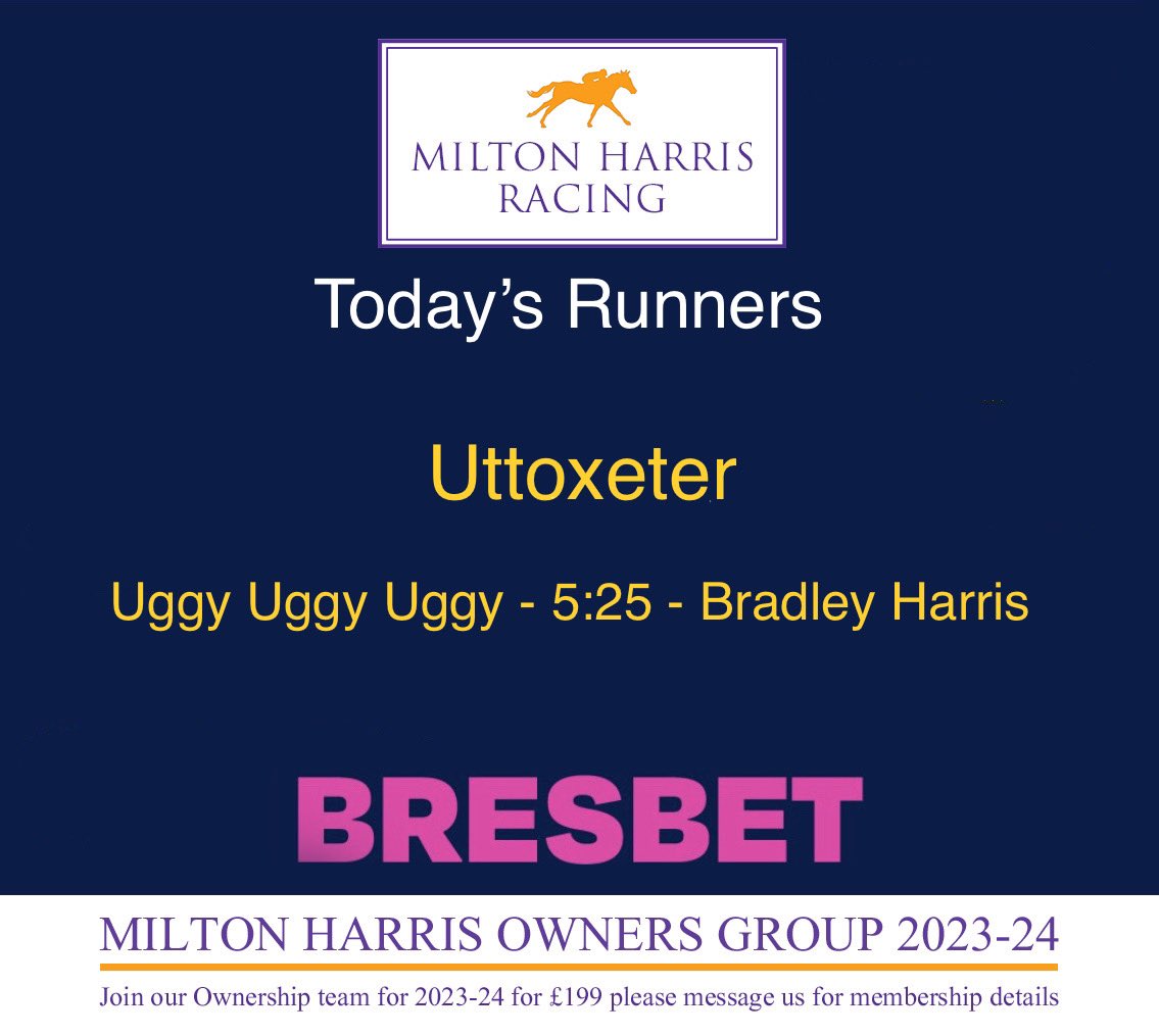 MFHarrisRacing's tweet photo. North out of the gates today with the one and only Uggy Uggy Uggy ridden by @BradRharris11 to @UttoxeterRaces ..safe travels guys..#MHOG https://t.co/3xTwdO1yrF