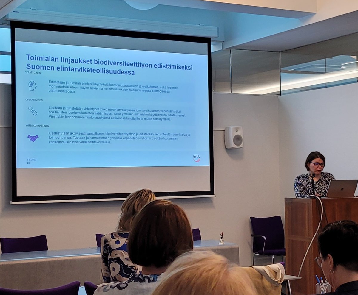 Toimialan linjauksia <a href="/ETL_fi/">ETL</a> biodiversiteettiselvityksen julkaisussa. Tukea yrityksille ja esim. positiivisen luontovaikutuksen sekä yhteisen mittariston edistämistä. #biodiversiteetti