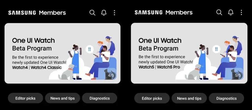 #Samsung's ✨ One UI Watch 5 Beta program is now live for Galaxy Watch 4 ⌚️ and Watch 5.

WearOS 4-based One UI Watch 5 beta program for the Galaxy Watch 4 and Galaxy Watch 5 series is currently available in 👉 the US and Korea.

#GalaxyWatch4 #GalaxyWatch5