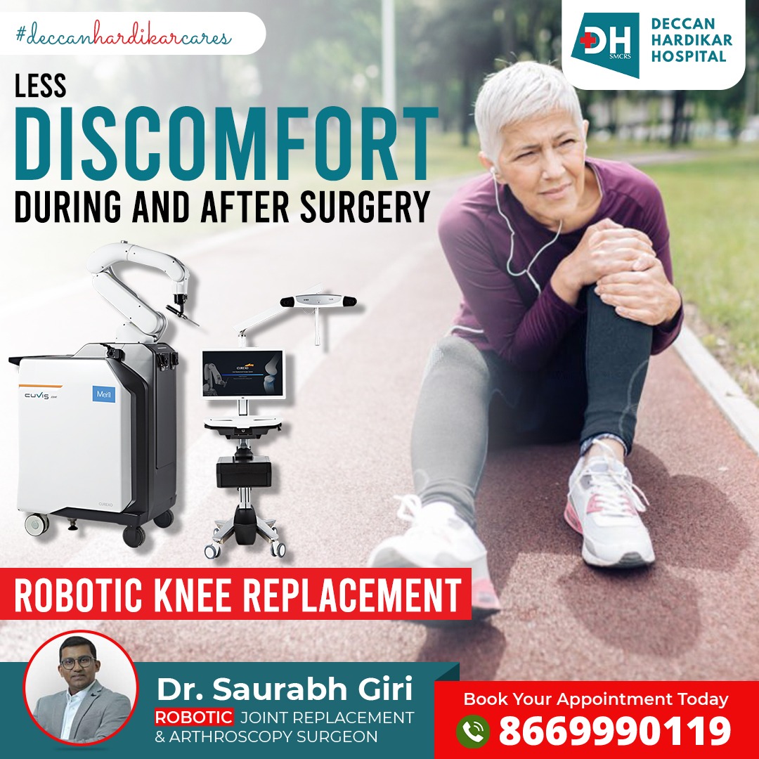 Call us now at 8669 990 119 to learn more, or visit our website at deccanhospital.in
#RoboticKneeReplacement #RoboticSurgery #PrecisionSurgery #AdvancedTechnology #AccurateJointInstallation #RealTimeInformation #IndividualAnatomy #Consultation #DeccanHardikarHospital