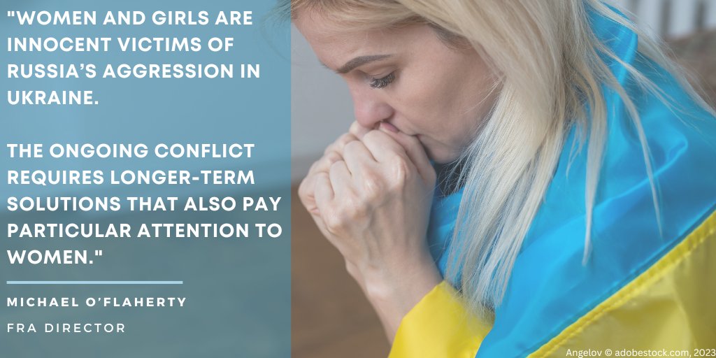 EURightsAgency's tweet photo. What has been the #HumanRights impact of the aggression against #Ukraine?

This year’s #EURightsAgency #RightsReport2023 focus section explores the issue in the EU underlining the need for targeted support especially for women &amp; girls. Get your copy here:
https://t.co/Jw6xu9Odjw https://t.co/vcOVBLyJyR