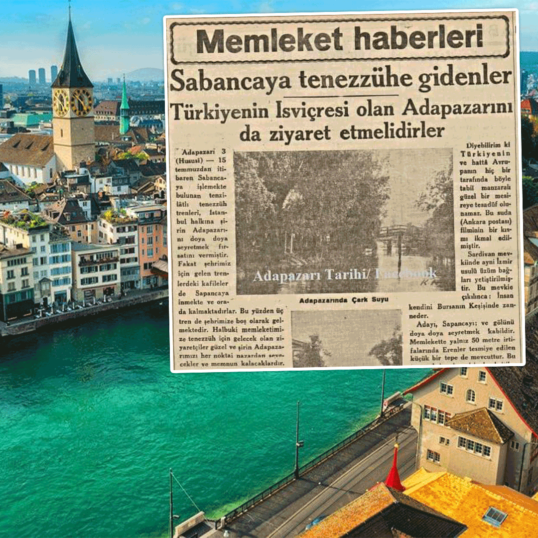 ⚠️1934 yılında çıkan bir gazete haberine göre;
🤩Adapazarı o yıllarda, Türkiye'nin İsviçre'si olarak görülmüş...