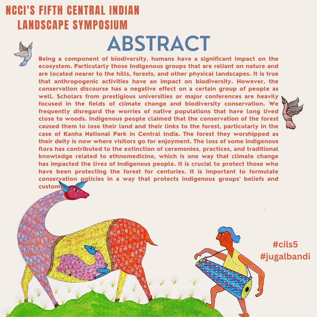 Conserving_CI's tweet photo. "The indigenous perspective of
Biodiversity conservation".
#centralindia #ncci #poster #cils5 #gonds #biodiversity #conservation https://t.co/e82Yrgvrge