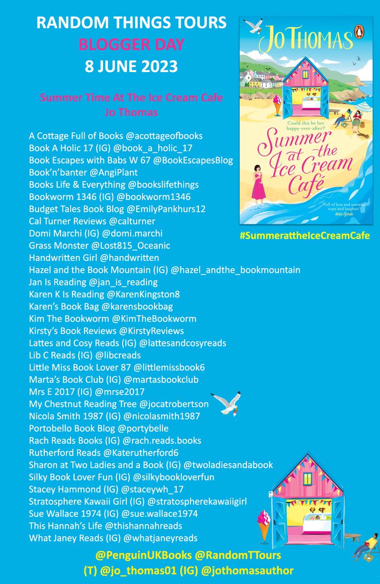 KateRutherford6's tweet image. I’m sharing my #bloggerday review of #SummerAtTheIceCreamCafe by @jo_thomas01 @RandomTTours @PenguinUKBooks it’s one you don’t want to miss! 

wp.me/pcGudW-19c
