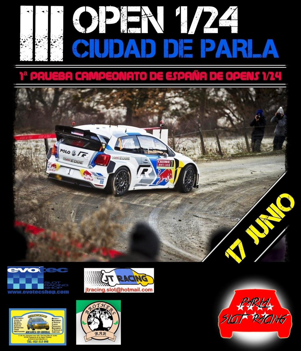 ParlaSlotRacing's tweet photo. Ya nos queda poco para que de comienzo la primera prueba del campeonato de España de Open 1/24!!!! https://t.co/Y9hC7VJAQt