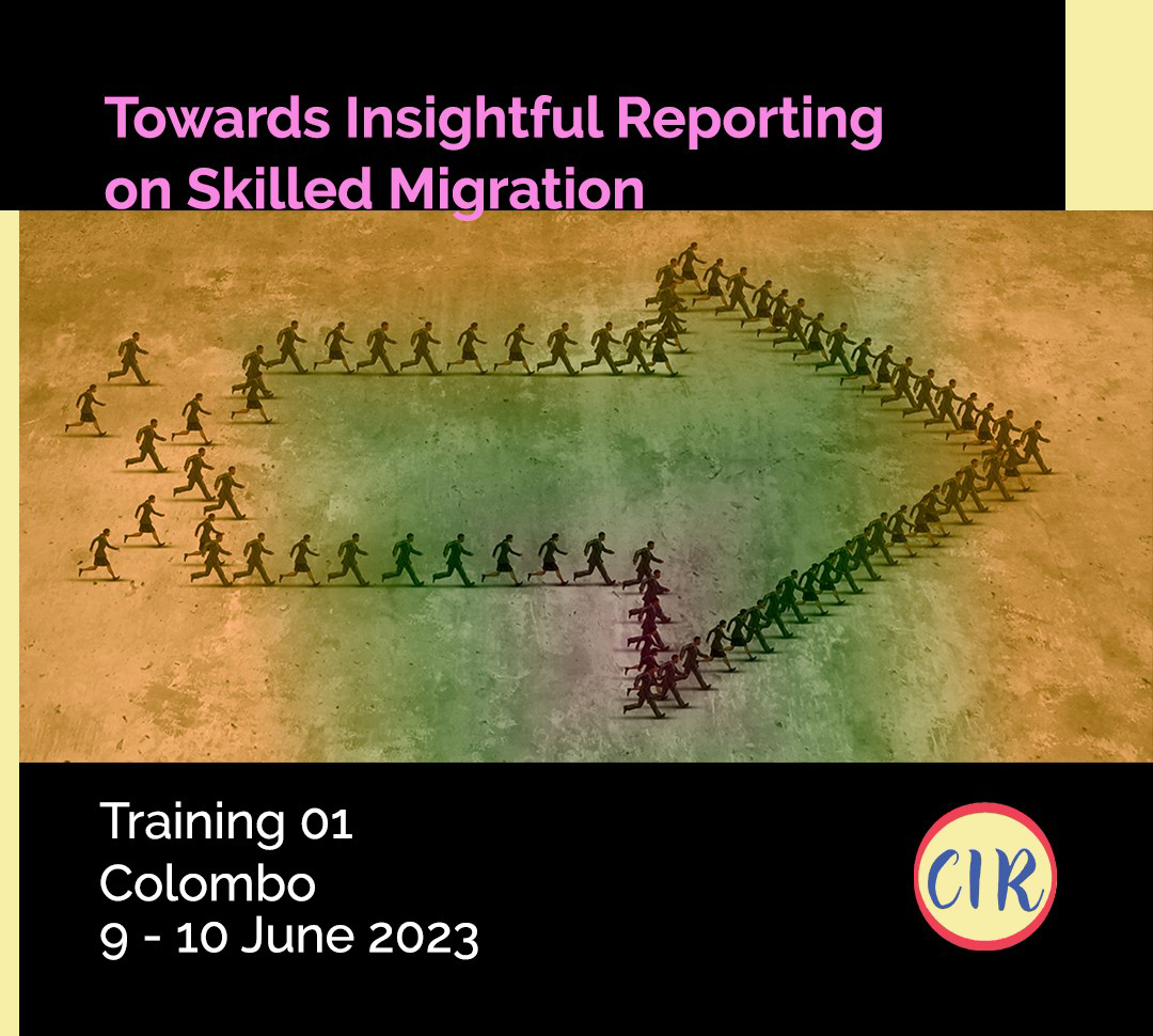 <a href="/cirsl1/">Center for Investigative Reporting, Sri Lanka</a> 's first  #training  on #ReportingforChange on #SkilledMigration will be held on 9 &amp; 10 June in Colombo.
<a href="/gijn/">Global Investigative Journalism Network</a> <a href="/DilrukshiH/">Dilrukshi Handunnetti</a> <a href="/shiharaneez/">Shihar Aneez</a> 
#ReportingforChange #skilledmigration #indepthreporting