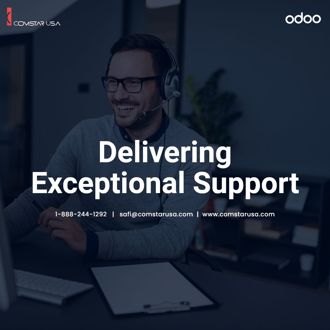 Partner with Comstar USA and Odoo ERP for exceptional support throughout your business journey. Our team is dedicated to ensuring your success every step of the way.

#ComstarUSA #OdooERP #ExceptionalSupport #businessjourney #erpsupport

1-888-244-1292
safi@comstarusa.com