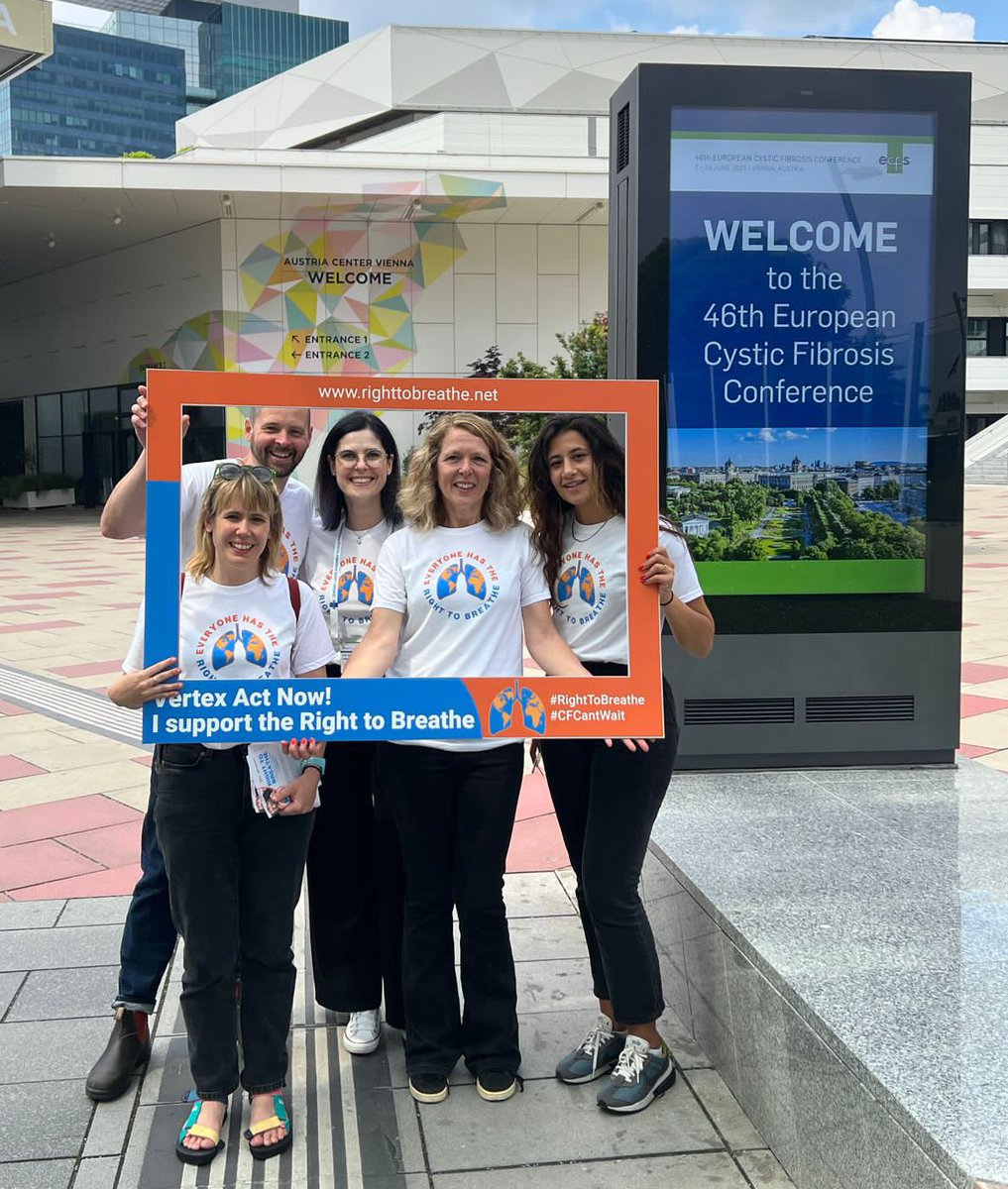 Day 2 of the European CF Conference in Vienna - we are here to highlight the disparity in access to #Trikafta #Kaftrio and speak up for all those countries without access. Enough is enough. #RightToBreathe #NoOneLeftBehind