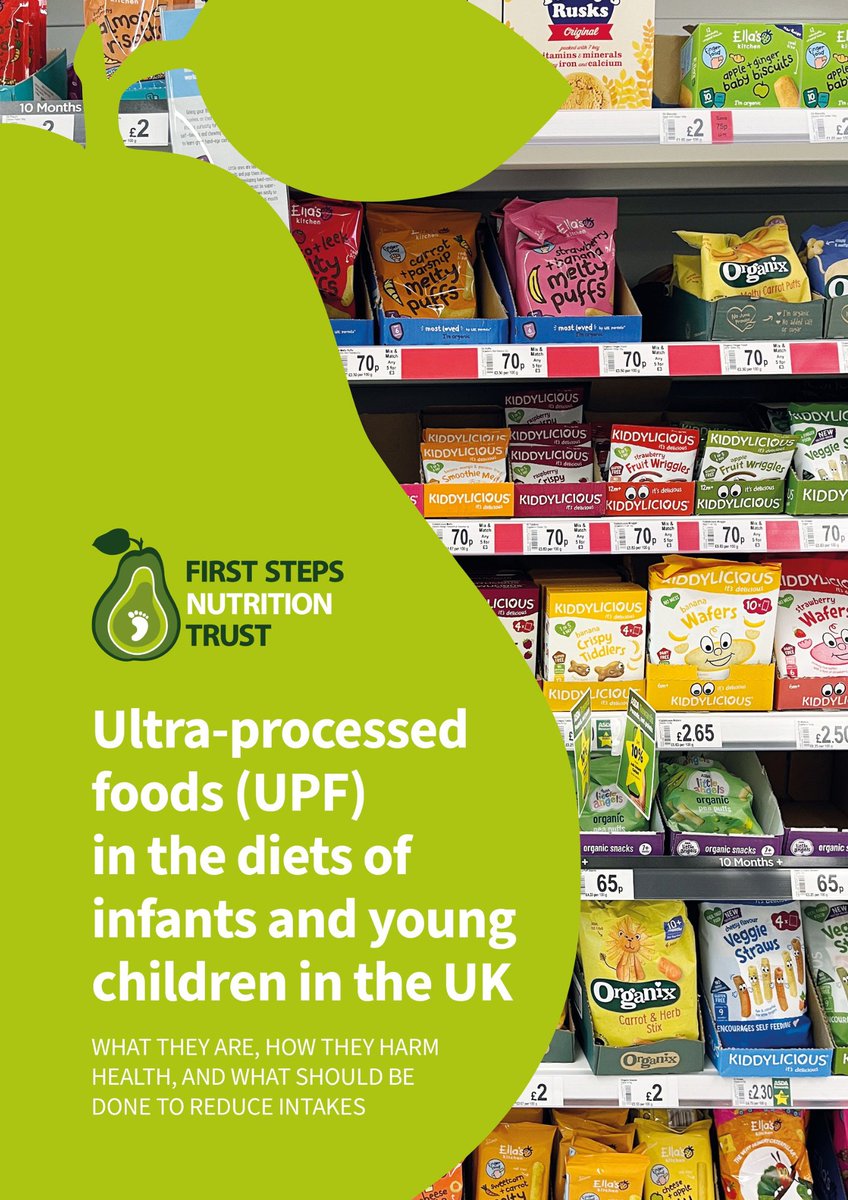 📢Sharing our new policy report on #UltraProcessedFoods in the diets of 👶👦👧 in the UK. Concerningly we find that #UPFs exist in all commercial baby & toddler food categories & among foods targeted at pre-schoolers. See firststepsnutrition.org/childrens-food… #BabyFood #ChildHealth #Nutrition