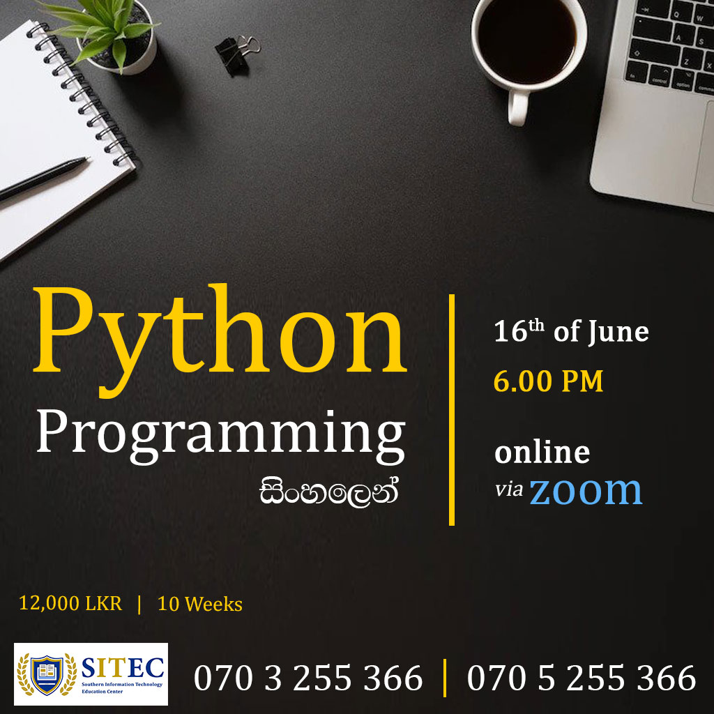 SITEC_matara's tweet photo. 𝐂𝐨𝐝𝐢𝐧𝐠 දැනුම හරියටම ලබාදෙන හොදම පාඨමාලාව....
වැඩි විස්තර:      +94 70 325 5366 (Imasha)
Call: 070 3 255 366 | 070 5 255 366 | 041 500 500 5
Web: https://t.co/CkyA96eoUQ
Email: info@sitec.lk
#sitec_matara #SITEC #pythonprogramming #Programming #onlineclass #python https://t.co/zFcbdE9jtm