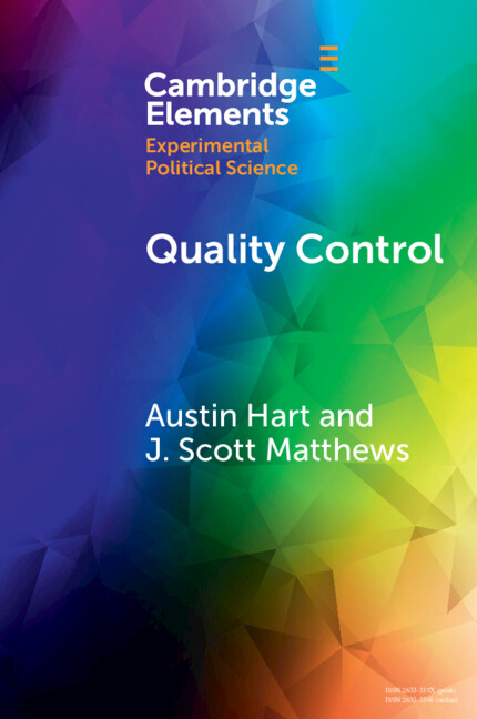 CUP_PoliSci's tweet photo. Don’t miss your chance to read new Cambridge Element Quality Control by Austin Ray Hart and J Scott Matthews Free access available until 14 June
https://t.co/wvPQCdkKTB
#cambridgeelements #politics https://t.co/GGrHAIBlxn