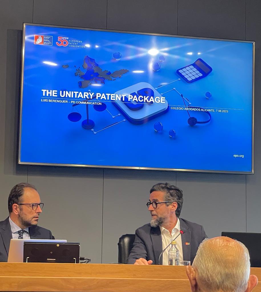 Ha sido genial haber podido discutir con mias amigos y antiguos compañeros de <a href="/ICALI_ColegAbog/">ICALI</a>  y de la <a href="/IP_ICALI/">SeccionIP_ICALI</a>  sobre la entrada en vigor de la #PatenteUnitaria y, por supuesto, de la inexplicable postura de España