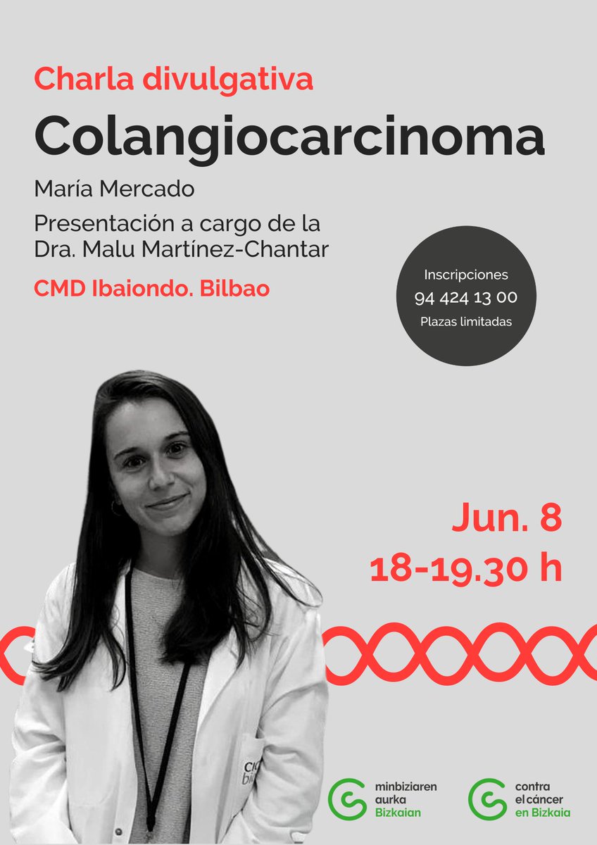 Un privilegio poder presentar los tratamientos más recientes en colangiocarcinoma en el Centro Municipal de Distrito Ibaiondo, Bilbao, organizado por la Asociación Contra el Cáncer en Bizkaia <a href="/ContraCancerEs/">Asociación Española Contra el Cáncer</a> 

Os espero allí! 🧬🧫