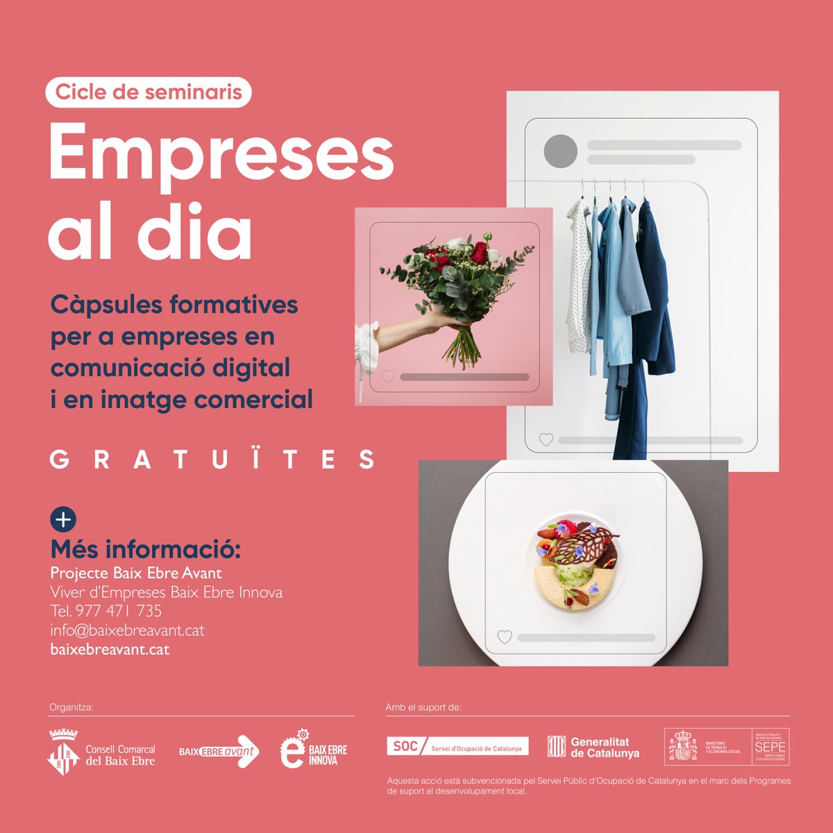 baixebreavant's tweet photo. 🎯Vols millorar la comunicació digital de la teua empresa ❓📝Inscriu-te al cicle de seminaris empreses al dia!

📲Més informació  👉 https://t.co/I5OxQUtE6L https://t.co/8vMoUNeZdr