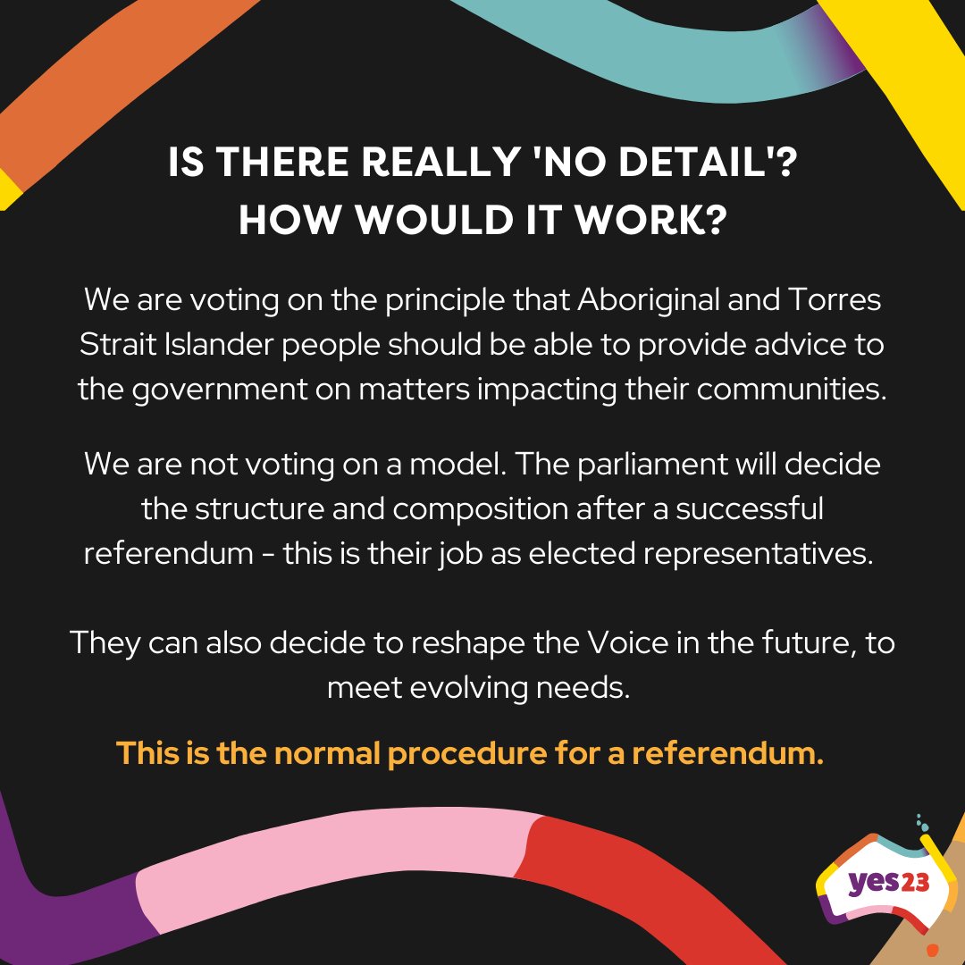 As we embark on the journey for a First Nations Voice, the conversations we all have with our family, friends and work mates will be vitally important. 

We're answering the major questions, to help you feel informed and comfortable to have those conversations.

#yes23
