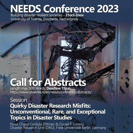 🧵1/4.📣#CallforAbstracts In almost every research, one is greeted with bizarre stories, rituals, behaviors or artefacts that are most interesting and mind-provoking. <a href="/Needs_conf/">NEEDS 2023</a> Conferences 2023. Details and submissions: utwente.nl/en/needsconfer…